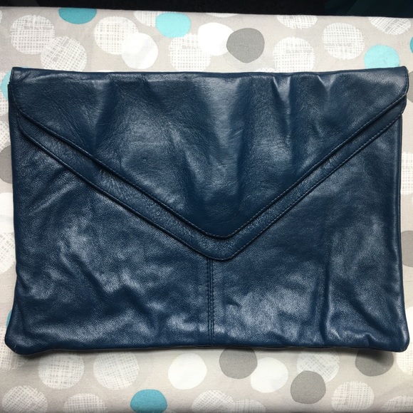 Blue and brown clutch purse - Picture 1 of 7